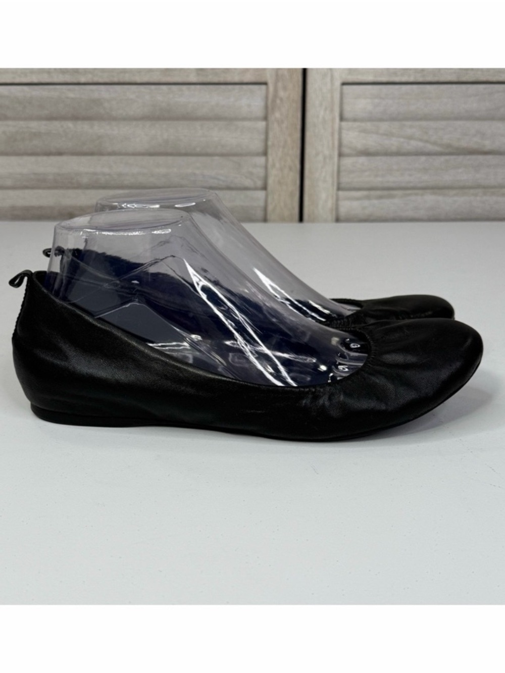 NINE WEST Women's "Carmen" Leather Ballet Flats Black-8.5